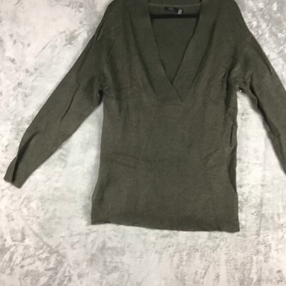 RDI Womens XS Tunic Sweater Dark Green V Neck Oversized Solid Stretch NWOT - Picture 5 of 13